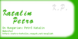 katalin petro business card