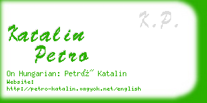 katalin petro business card